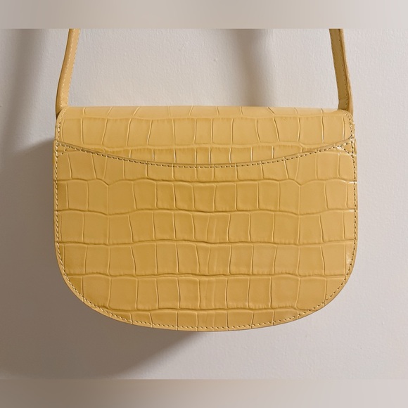 Sezane Claude Buttercup Crocodile Print Bag - Picture 8 of 9